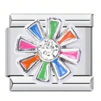 تشارمز الوردة الملونه-فضي