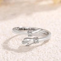 خاتم انيق من الستانلس ستيل مرصع بالزركون