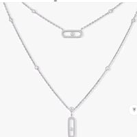 سلسال ميسيكا طبقتين مع الكرستالات