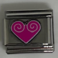 تشارمز قلب فضي - وردي