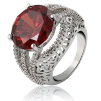 خاتم مرصع بالزركون ومطلي بديل الالماس مقاس ٧