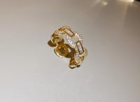 خاتم ذهبي مطلي ومرصع بالزركون الفخم