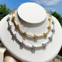 طقم النجوم المطلي والمرصع بالزركون الفخم