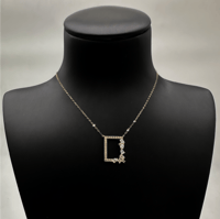 سلسال ذهب مستطيل اطراف مزركشة