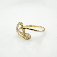 خاتم ذهب قلب مع دمعة