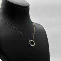 سلسال ذهب دائرة مع احجار ناعم