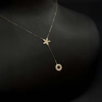 سلسال ذهب وردة مع دائرة