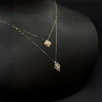 سلسال ذهب طبقتين مربع ومعين عيار 18