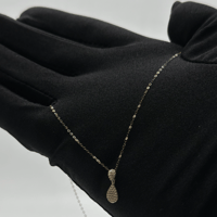 سلسال ذهب دمعة صغير مرصع