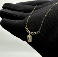 سلسال ذهب جنزير مع مستطيل عيار 18