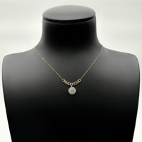 سلسال ذهب جنزير مع دائرة عيار 18