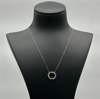 سلسال ذهب دائرة مع احجار ناعم