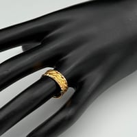 دبلة ذهب ظفيرة عريضة