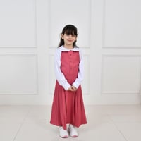 مريول أبتدائي وردي مزين بفيونكة