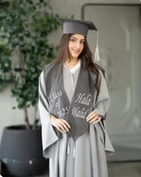 عبايات تخرج لون رصاصي باكمام مطرزة فاخرة-متجر فرح