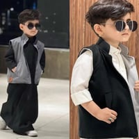 صديريات اطفال شتوي وجهين أسود مع رمادي-متجر فرح