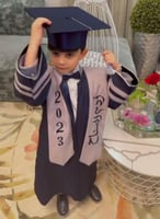 عبايات تخرج 2025 كحلي مع رمادي-متجر فرح