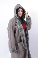 فروه شتوية رصاصي مبطنة بفرو-متجر فرح