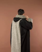 فروه شتوية لون أسود مع بيج-متجر فرح