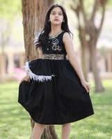 فستان العيد بناتي بالإسم_أسود