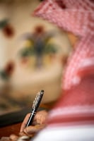 قلم نحت بالاسم فضي -متجر فرح