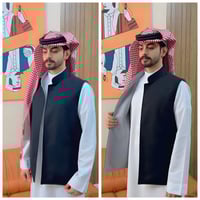 سديري شتوي دبل فيس وجهين لون أسود مع رصاصي فاتح-مت...