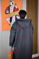 فروه كلاسيكية رمادي غامق مبطنة بفرو ناعم-متجر فرح