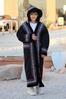 فروة أسود مبطنة بفراء-متجر فرح