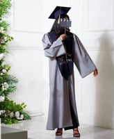 عبايات تخرج 2025رصاصي مع كحلي-متجر فرح