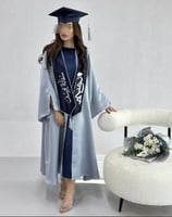 عبايات تخرج 2025 سماوي مع كحلي-متحر فرح