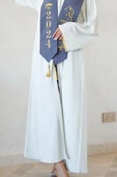 عبايات تخرج2025 اوف وايت مع رمادي-متجر فرح