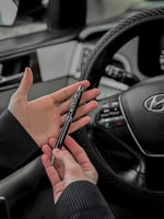 قلم نحت بالاسم فضي -متجر فرح