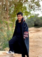 فروة لون أسود مبطنة بفراء نقش سدو-متجر فرح