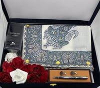 بوكس شال كشميري شتوي رجالي–مع قلم وكبك وعطر