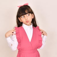 مريول ابتدائي وردي شيال بكشكش عريض وزم مطاطي من ال...