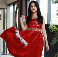 فستان العيد بناتي بالإسم_أحمر