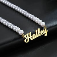 عقد عنق لؤلؤ بالاسم حسب الطلب