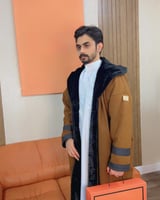 فروة شتوية لون جملي مبطنة بفرو ناعم-متجر فرح