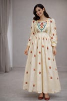 جلابية نسائية بتطريزات حديثة– كولكشن رمضان