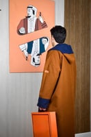 فروه شتوية لون كحلي مع جملي-متجر فرح