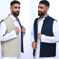 سديري شتوي تو فيس وجهين لون كحلي مع بيج-متجر فرح