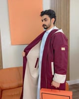 فروات شتوية رجالي تو فيس عنابي مع سكري-متجر فرح