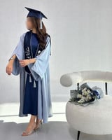 عبايات تخرج 2025 سماوي مع كحلي-متحر فرح