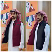 سديري شتوي دبل فيس وجهين عنابي مع أسود-متجر فرح