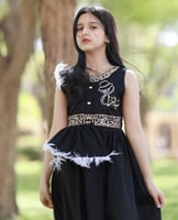 فستان العيد بناتي بالإسم_أسود