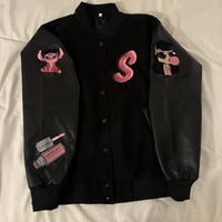 جاكيت اسود أكمام اسود جلد