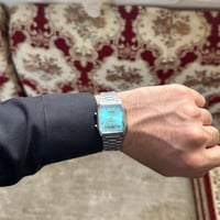 كاسيو( فنتج) فضي- فيروزي