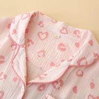 بجامة قطنية وردية - ثلاث قطع