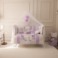 مفرش مطرز 120*60 قماش لينن 12 قطعة