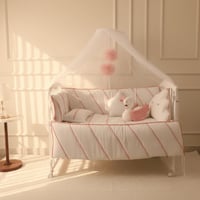 مفرش سرير 120 * 60-12 قطعة قماش لينن الفاخر